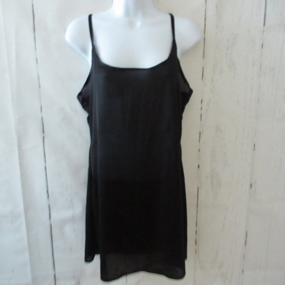 Spanx Slip M Medium Black Sheer‎ Convertible Shapewear Tank Top Nightgown 10044R